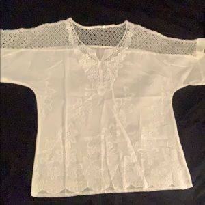 All white embroidered top
